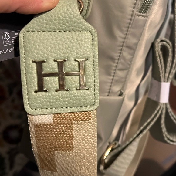 Haute Hippie Green On the Go Backpack Viral Decorative Beige Strap NWT main image 11